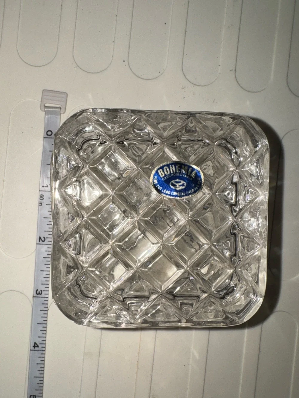 Vintage Bohemia fine cut lead crystal trinket box